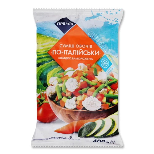 Суміш овочів Премія заморожена по-італійськи 400г