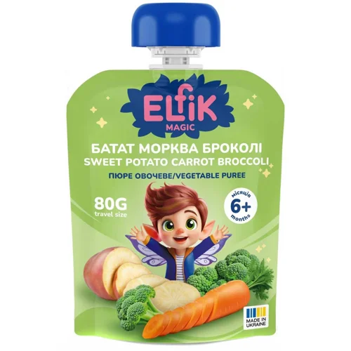 Пюре овочеве Elfik Magic Батат-морква-броколі 80г
