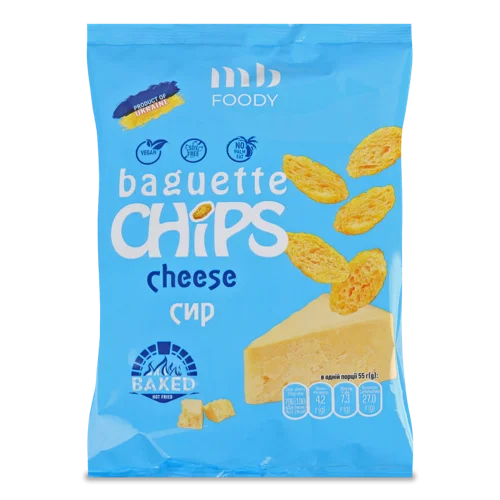 Багет Пшеничний Сир Chips, Вищого Ґатунку, м/у 55г
