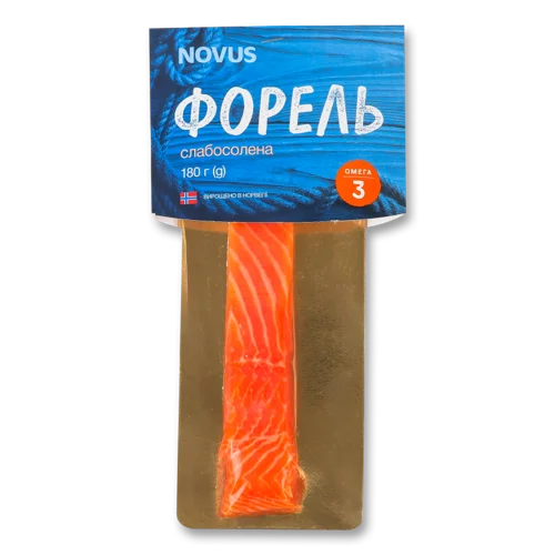 Форель Філе-Шматок В/с Novus, Вищого Ґатунку, Вакуум, 180г
