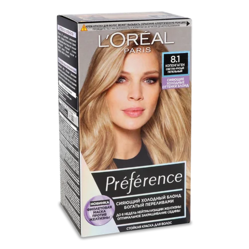 Фарба Для Волосся Preference №8.1, Лореаль Паріs, 1шт