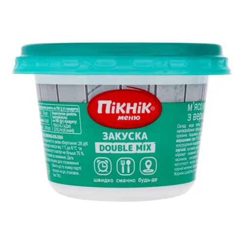 Закуска м'ясо курки та гриби з вершковим соусом Double mix Пікнік меню ст 180г