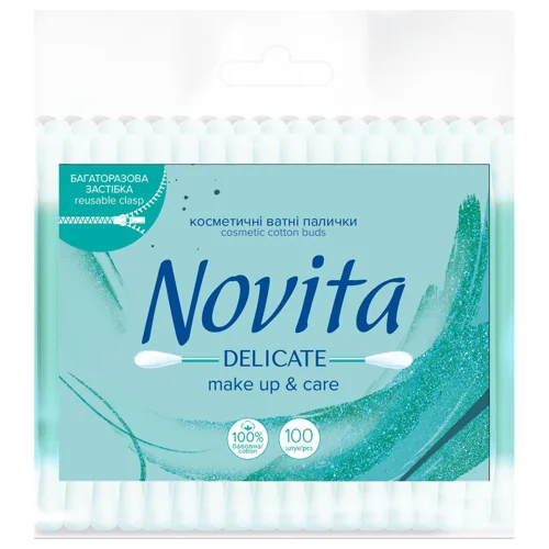Палички ватні Novita Delicate в поліетиленовому пакеті 100шт