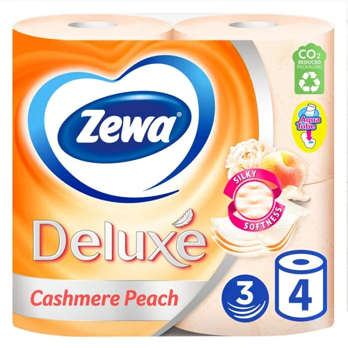 Туалетний папір Zewa Deluxe Cashmere Peach 3-шаровий 4шт