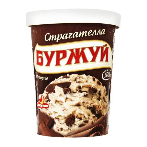 Морозиво 2.2% Страчетелла Буржуй Ласунка відро 500г