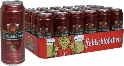 Упаковка пива Feldschlosschen Urbock темне фільтроване 7%, 0.5л x 24 шт