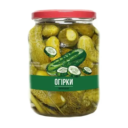 Огірки 0,6 кг Своя Лінія мариновані скляна банка