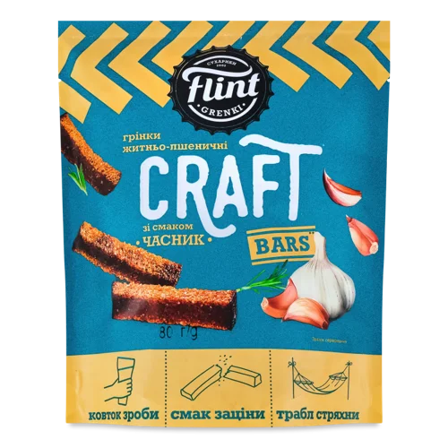 Грінки Часникові Житньо-Пшеничні, в/ґ, 80г