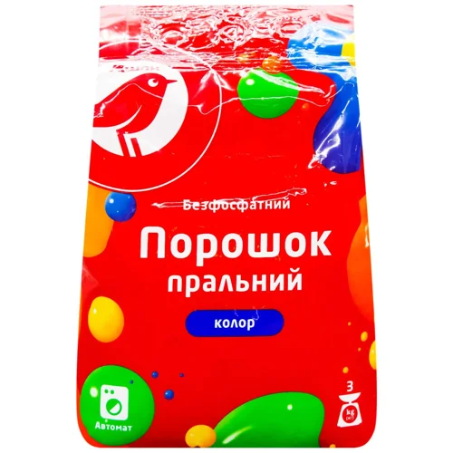Пральний порошок Auchan Колор безфосфатний автомат 3кг