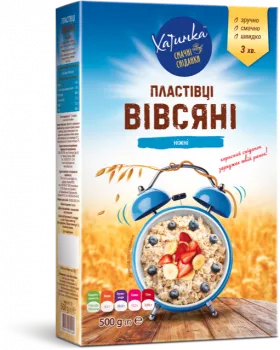 Пластівці Хатинка вівсяні ніжні В*, 0,5кг