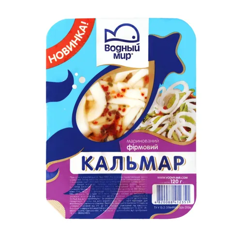 Кальмар Водний Світ маринований 120г х12