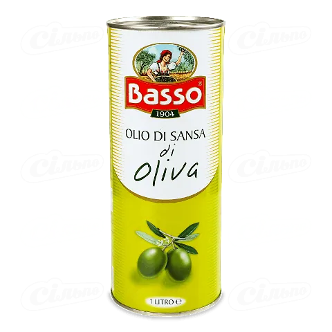 Олія оливкова Basso Pomace з залізної банки, 1л