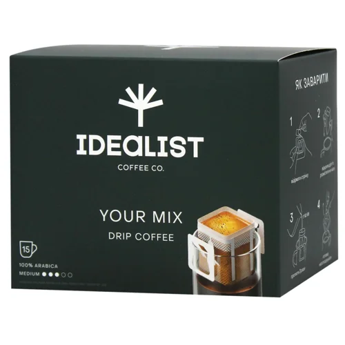 Кава Idealist Coffee Your Mix мелена у дріп-пакеті 15*12г