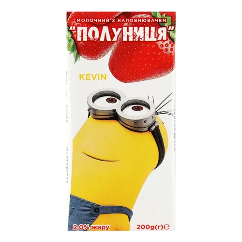Коктейль молочний 2% ультрапастеризований Полуниця Despicable Me т/п 200г