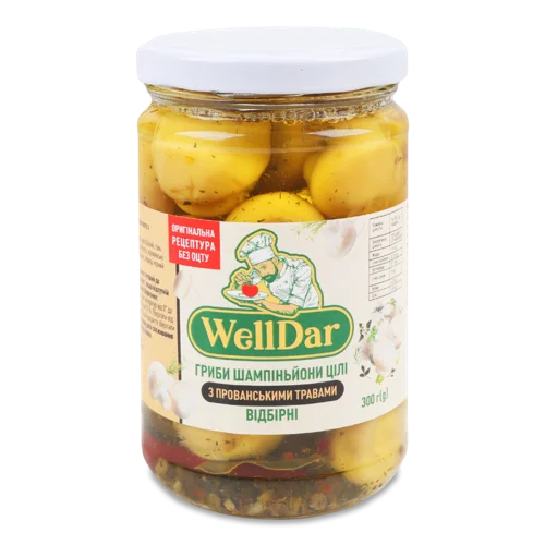 Гриби Шампіньйони Цілі Відбірні З Прованськими Травами, с/б 300г