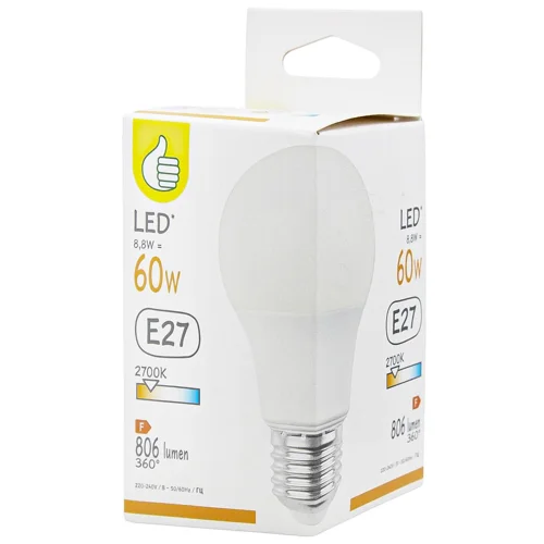 Лампочка Auchan LED A60 E27 8.8W 2700К