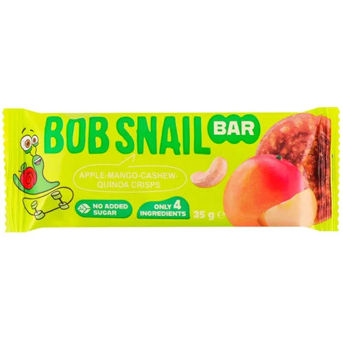 Батончик Bob Snail яблуко-манго-кеш’ю-кіноа 35г