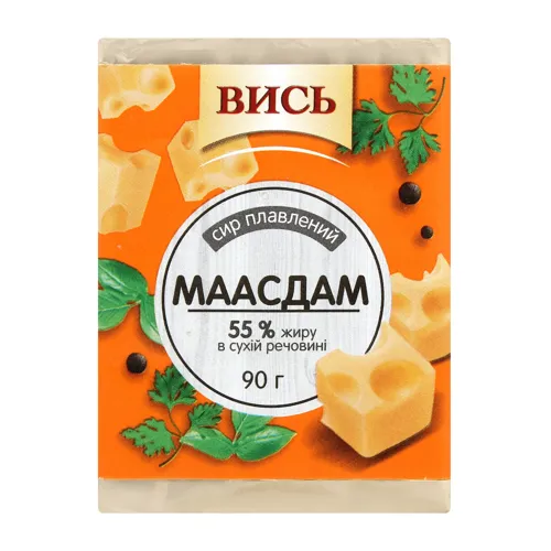 Сир плавлений 55% Маасдам Вись м/у 90г