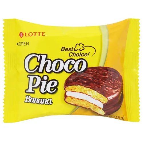 Тістечко бісквітне «Lotte Choco Pie» Банан перешароване глазуроване 28г