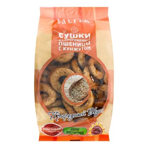 Сушки з пророщеної пшениці з кунжутом Galfim м/у 200г