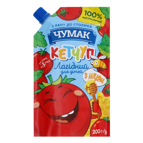 Кетчуп для дітей від 3 років з медом Лагідний Чумак д/п 200г