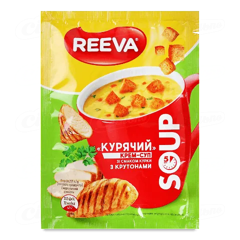 Крем-суп Reeva зі смаком курки з крутонами 17г