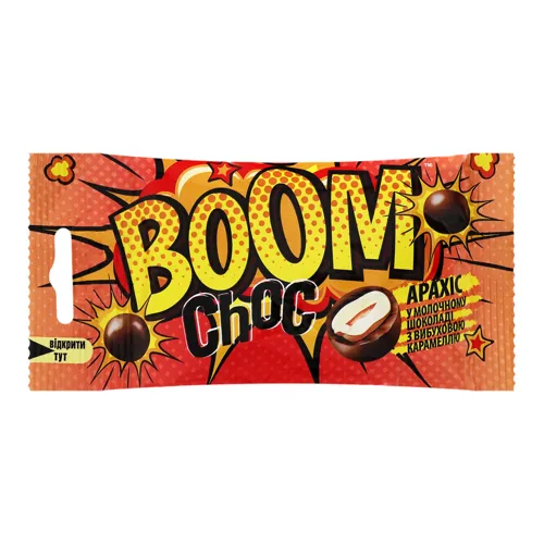 Арахіс в молочному шоколаді з вибуховою карамеллю Boom Choc м/у 45г