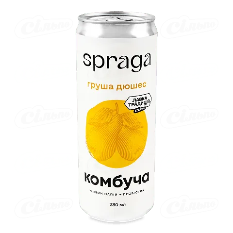 Напій ЛТ Spraga Комбуча груша дюшес у скляній банці, 330мл