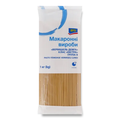 Вироби Макаронні Клас Екстра B Вермішель Довга, В/ґ, 1кг
