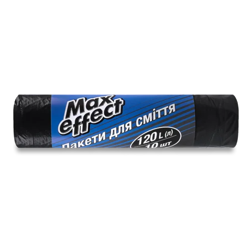 Пакети для сміття 120л Max Effect, 10шт, в/с