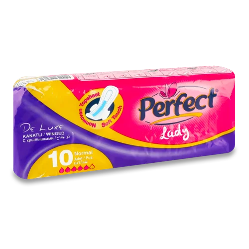 Гігієнічні Прокладки з Крильцями Normal Lady Perfect, 10шт, в/ґ