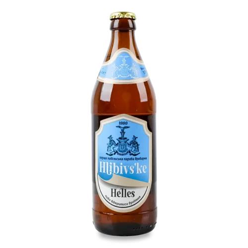 Пиво Світле Фільтроване Відкритого Бродіння Hlibivs`ke Helles Перша Подільська Парова Броварня 0.5л 3.5%