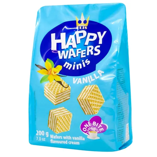 Вафлі Flis Happy з начинкою ваніль 200г