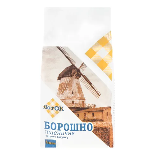 Борошно пшеничне «ЛотОК» вищого ґатунку 1кг