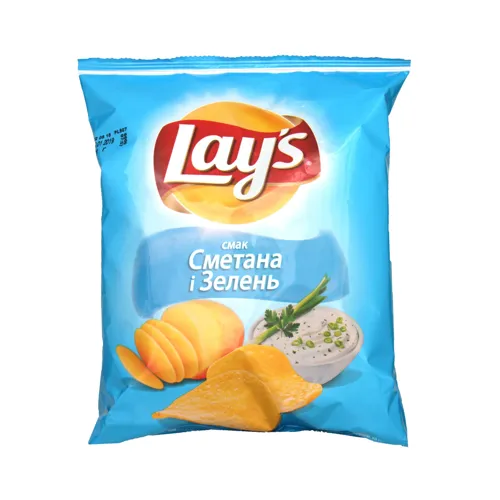 Чіпси зі смаком сметани і зелені Lays м/у 71г