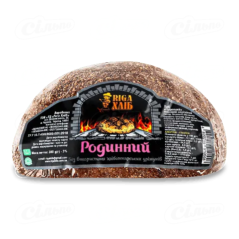 Хліб Riga хліб Родинний подовий нарізний, 300г