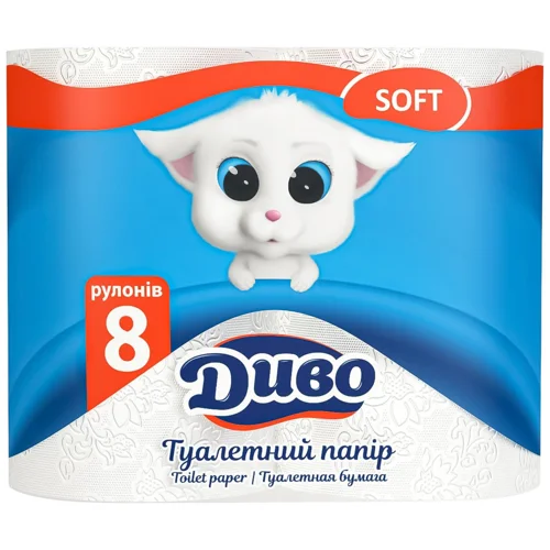 Туалетний папір Диво Soft 2-шаровий 8шт