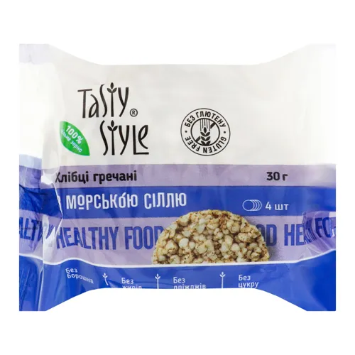 Хлібці гречані з морською сіллю Tasty Style м/у 30г