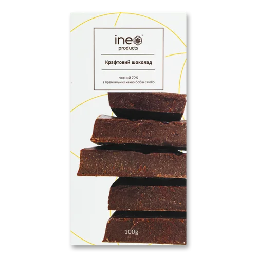 Шоколад Чорний 70% Крафтовий Ineo Products, к/у 100г