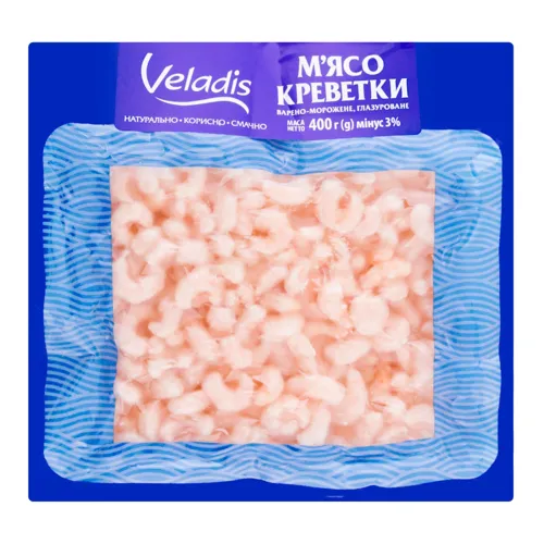 М'ясо креветки глазуроване Veladis вищого ґатунку 400г