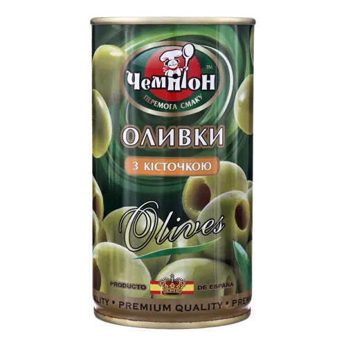 Оливки з кісточкою Чемпіон з залізній банці 350г