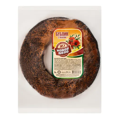 Булка здобна Бублик з маком Нове діло м/у 100г