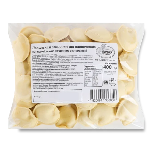 Пельмені Зі Свининою Та Яловичиною Полісся Морожені м/у, 400г