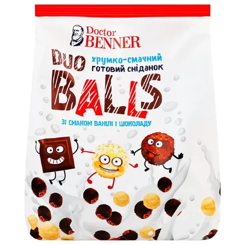 Сніданок Doctor Benner Duo Balls смак ваніль-шоколад, 400г