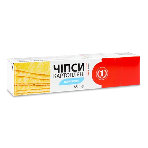 Чипси Картопляні Класичні, в/ґ, к/у 60г