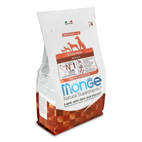 Корм сухий для дорослих собак усіх порід з ягням, рисом та картоплею Monoprotein Natural Superpremium, м/у 2.5кг