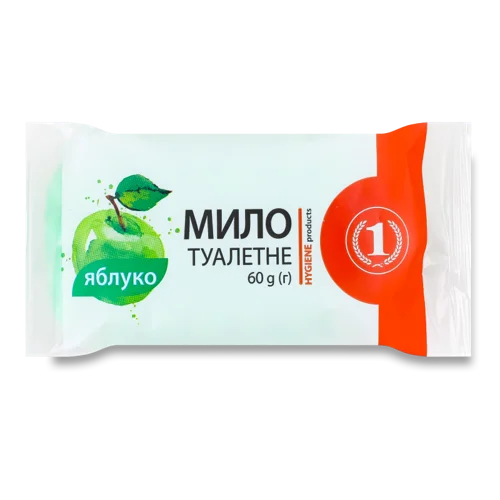 Туалетне Мило Яблуко, ТМ "1", 60г, натуральне, в/ґ
