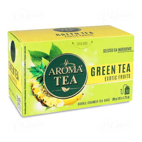 Чай зелений «Aroma Tea» з екзотичними фруктами, 20*1,75г
