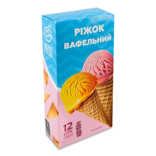 Вафельний Ріжок, ТОВ Нова Фуд, В/ґ, 12 Шт.