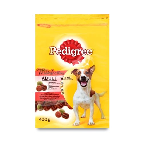 Корм Для Дорослих Собак Маленьких Порід З Яловичиною Та Овочами, Pedigree, В/ґ, 400г